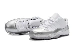 Grip For Basketball Shoes Nike Air Jordan 11 Retro Low White Metallic Silver Basketball Men