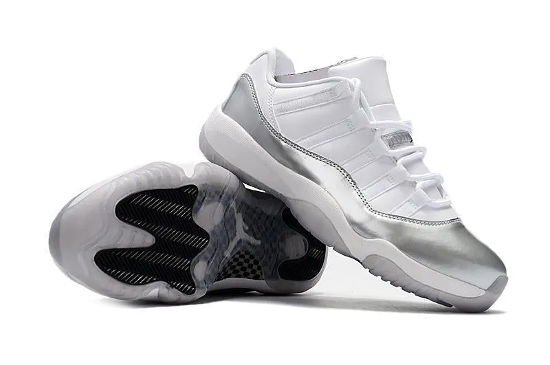 Nike Air Jordan 11 Retro Low White Metallic Silver Basketball Men Kd15 Basketball Shoes