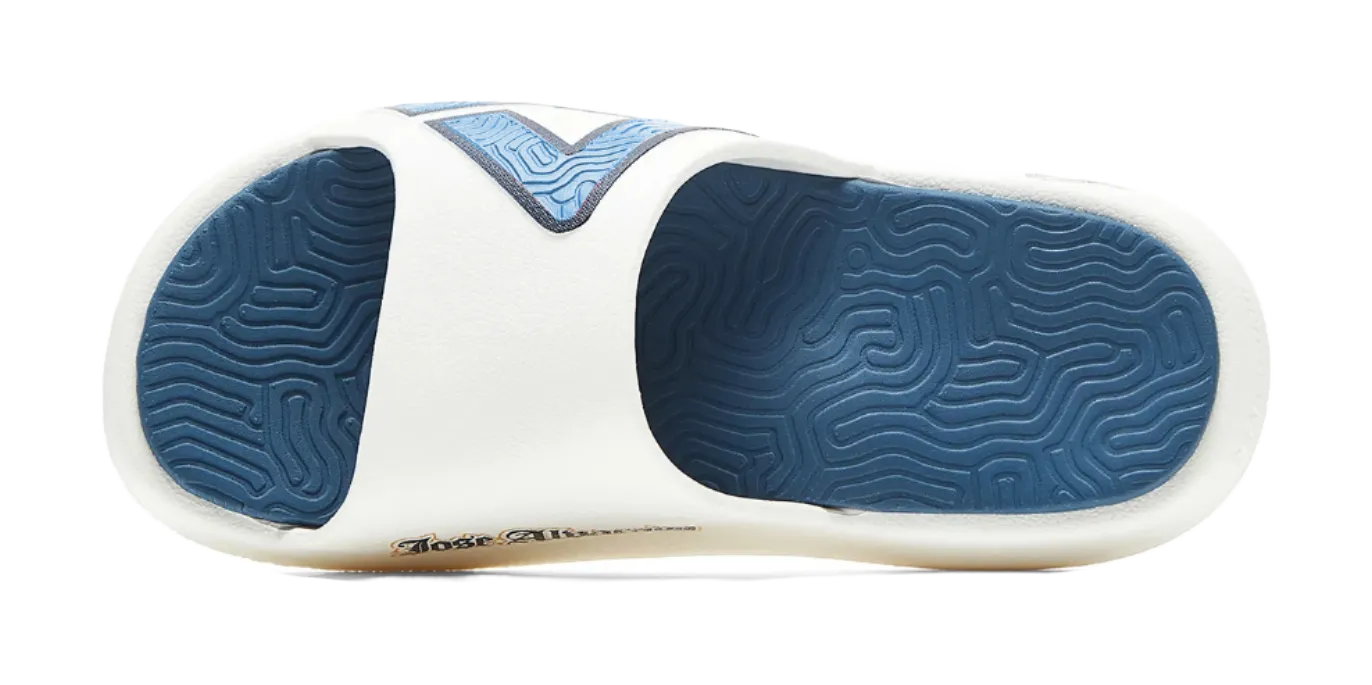 Mindcraft Slippers PEAK Tai Ji1.0 Odor Resistant, Abrasion Resistant Slide Slippers Unisex White Blue