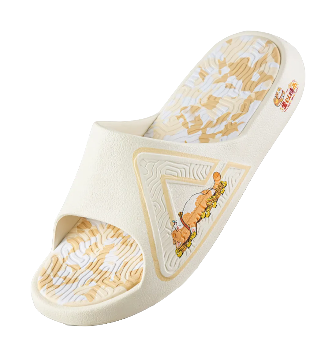 PEAK Tai Ji1.0 Quiet Odor Resistant Cushioning Slide Slippers Unisex White Yellow Ballet Slippers Murray Hill
