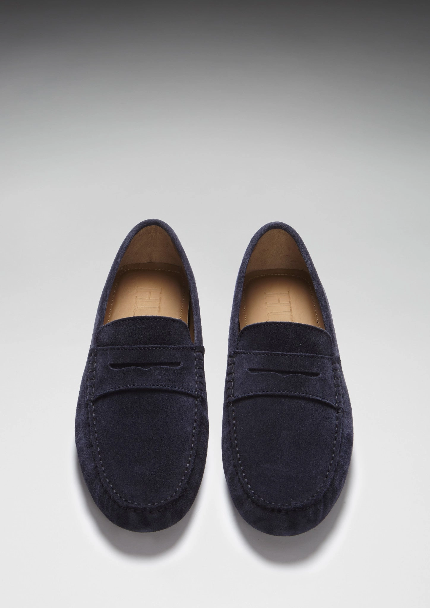 Zara Velvet Loafers Penny Driving Loafers, navy blue suede