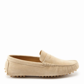 Dunhill Loafers Penny Driving Loafers, taupe suede