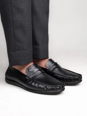 Alberto Torresi Black Faux Leather Loafers for Men Penny Loafers History