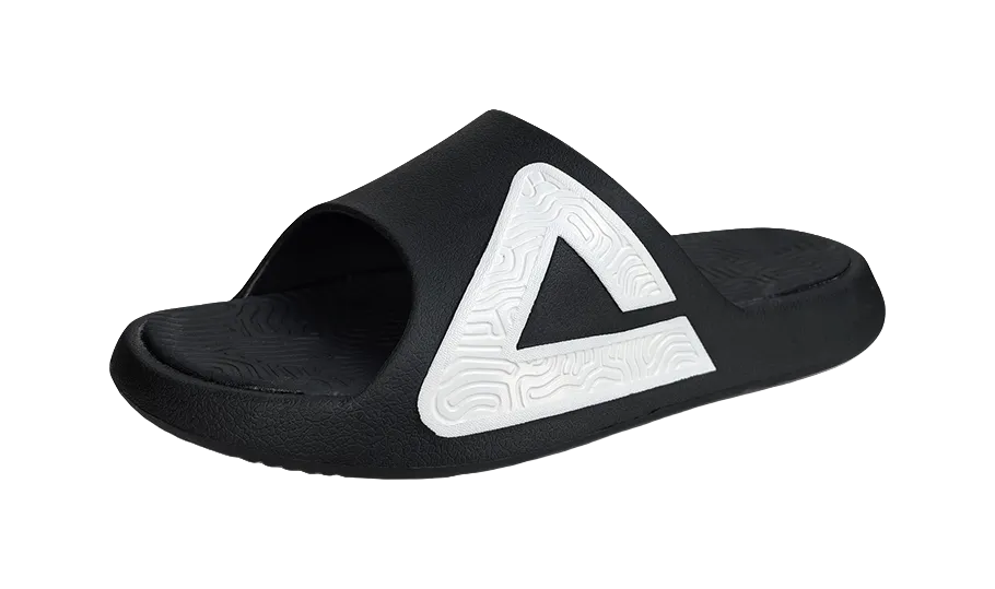 Sizing Slippers PEAK State Pole Unisex Slides - Graffiti Print, Slip-Resistant & Cushioned Comfort Unisex Black White