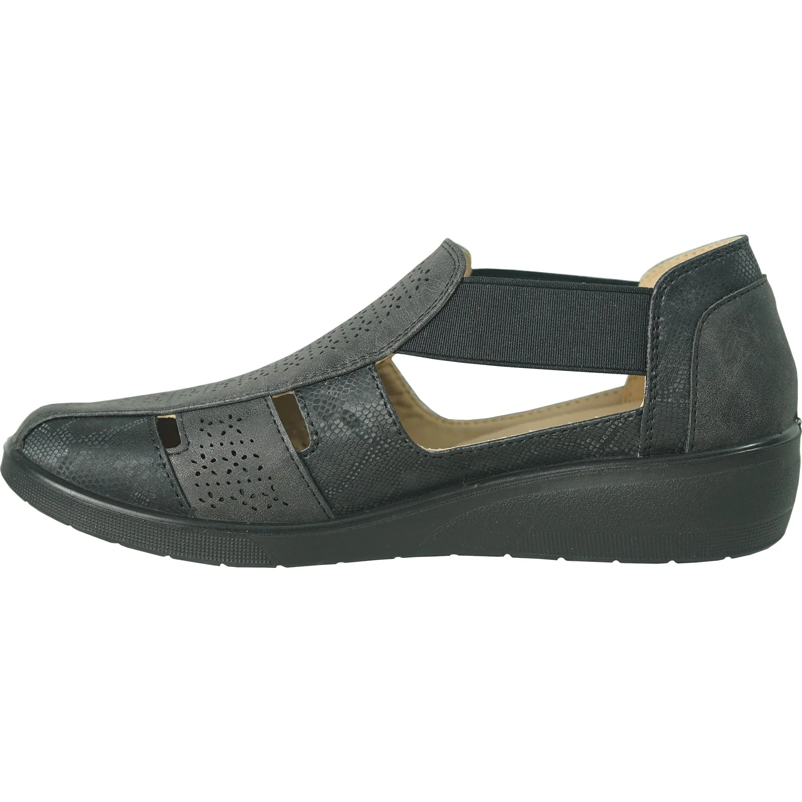 Sandals Jamaica Negril KOZI Women Comfort Casual Shoe OY3229 Wedge Sandal Black