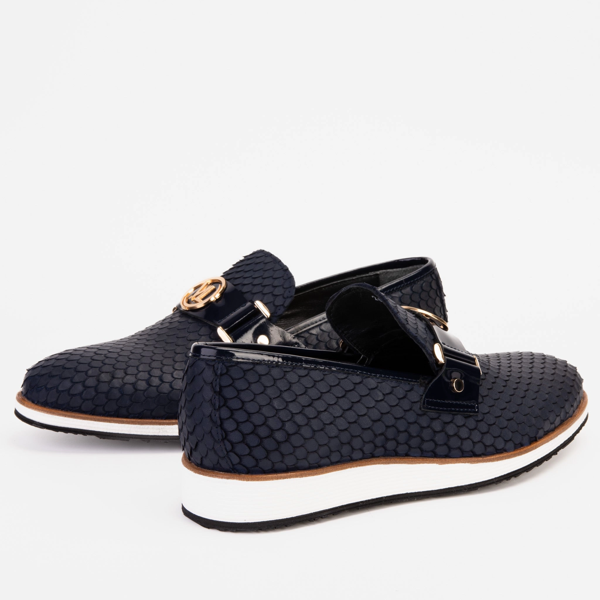 The Legacy Navy Blue Leather Men Casual Loafer Shoe Dress Shoes For Spring