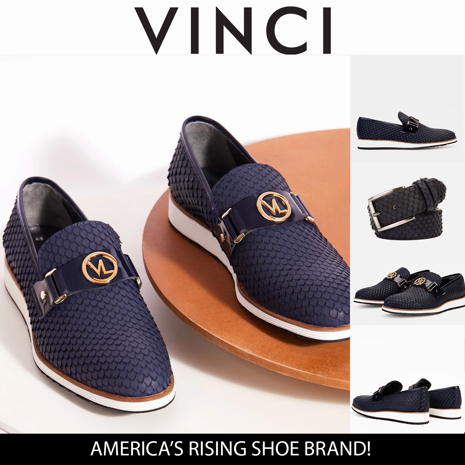 Moretti Dress Shoes The Legacy Navy Blue Leather Men Casual Loafer Shoe