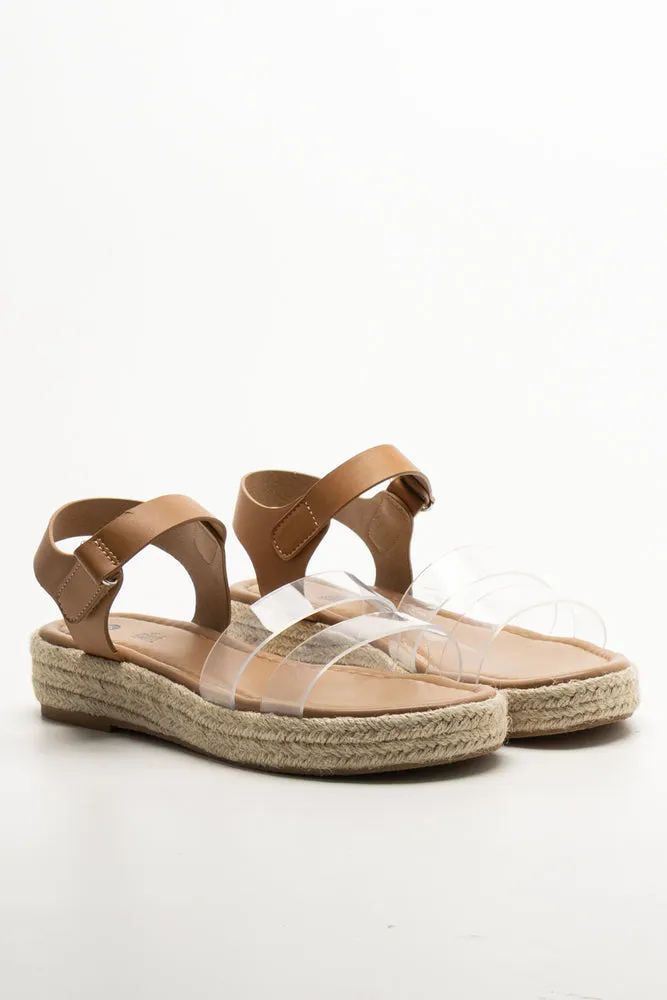 Water Proof Sandals Platform Espadrille Sandals Natural