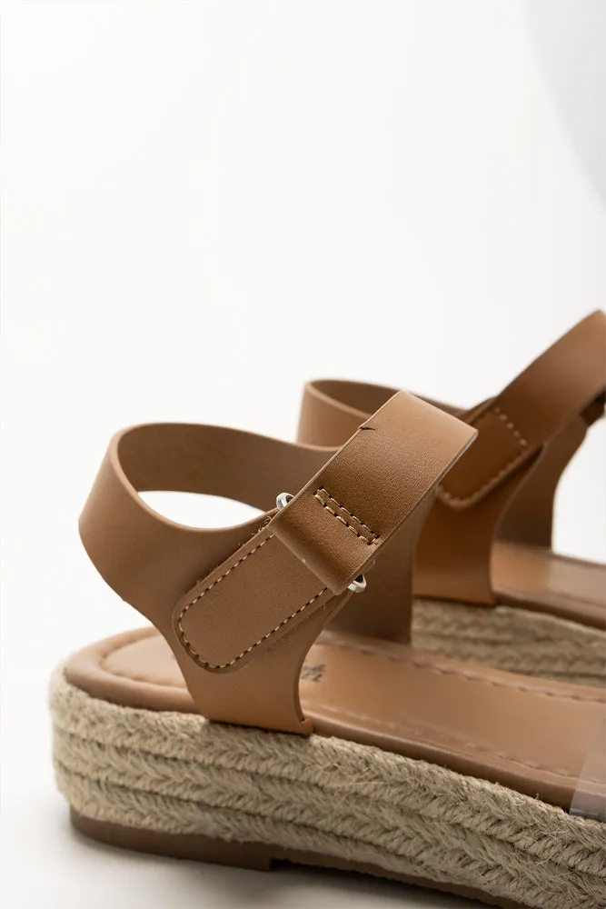 Hiking Sport Sandals Platform Espadrille Sandals Natural