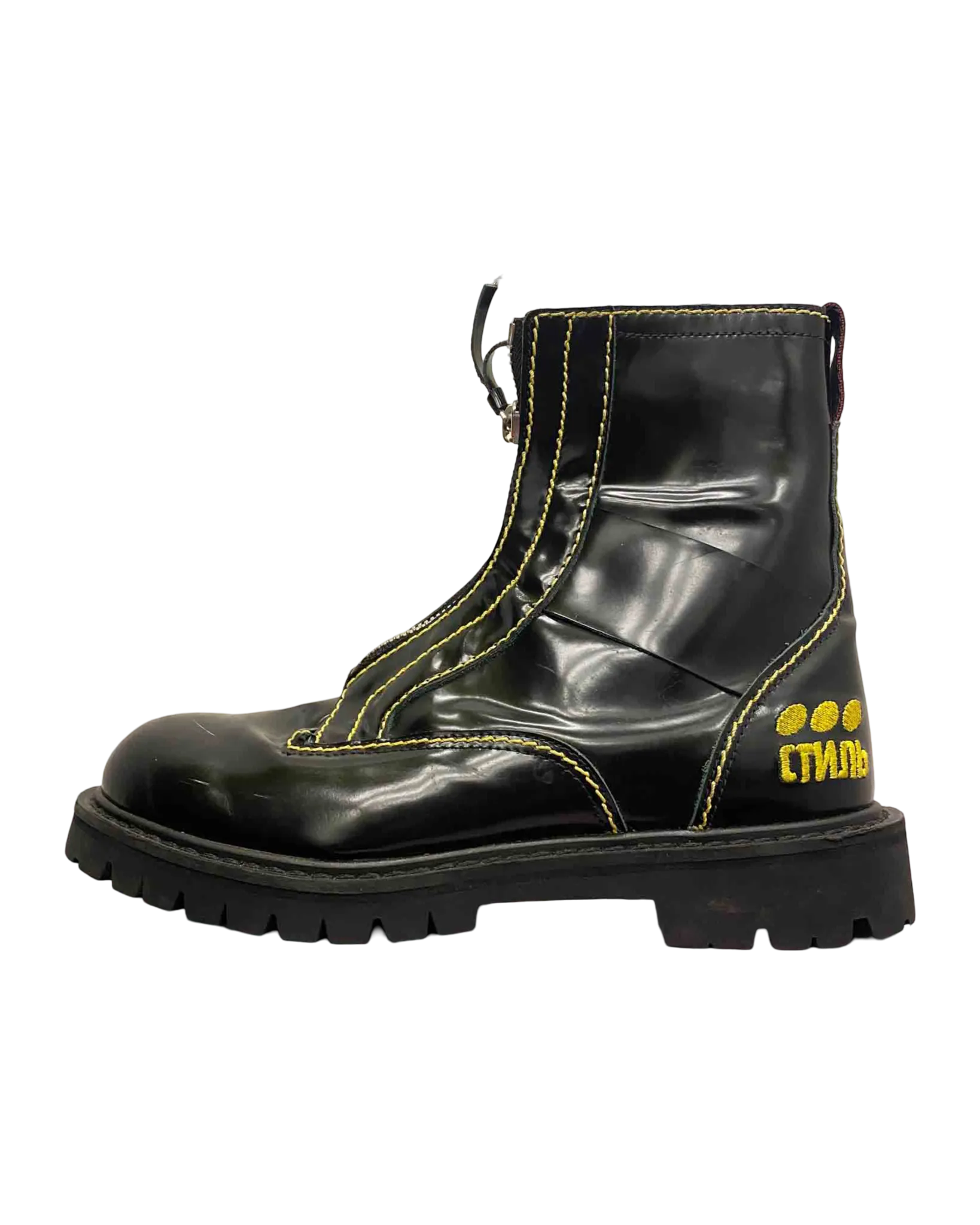 Size 39 | Heron Preston Patent Leather Boots Lightweight Waterproof Walking Boots