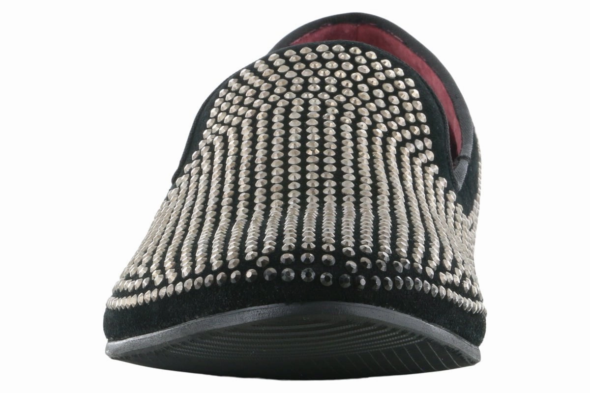 Bally Dress Shoes Steve Madden Caviarr Silver Rhinestone Loafer