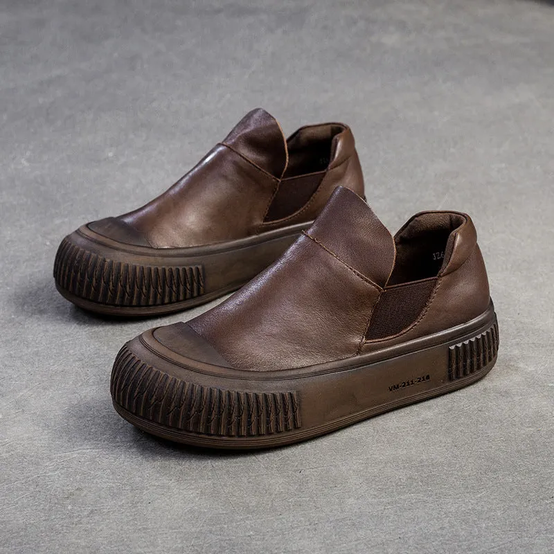 Bcbg Shoes Women Retro Minimalist Leather Flat Casual Shoes