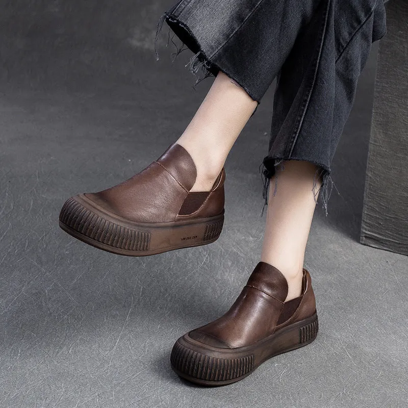 Best Flat Weightlifting Shoes Women Retro Minimalist Leather Flat Casual Shoes