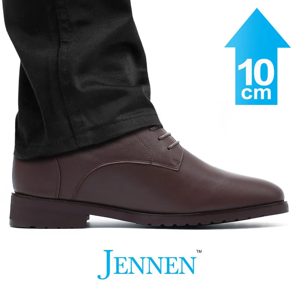 Mr. Orwell 10cm | 4 inches Brown Leather Elevator Dress Shoes for Men Dress Shoes For Bunion Feet