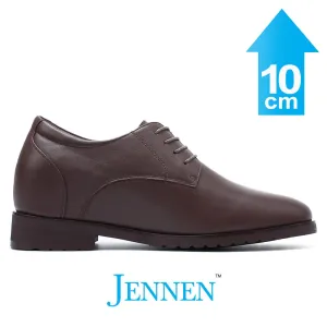 Travel Dress Shoes Mr. Orwell 10cm | 4 inches Brown Leather Elevator Dress Shoes for Men