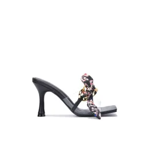 Cape Robbin Concur Sexy Stiletto High Heels for Women, Transparent Square Open Toe Shoes Heels with Bow 1983 Basketball Shoes