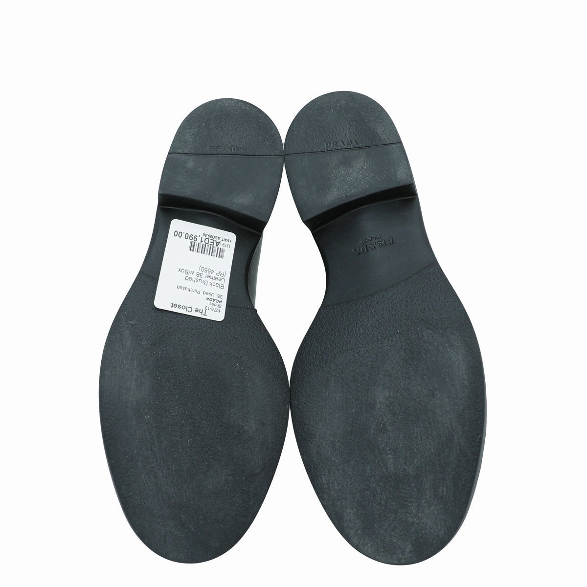 Prada Black Brushed Chocolate Loafers 38 Larroude Loafers