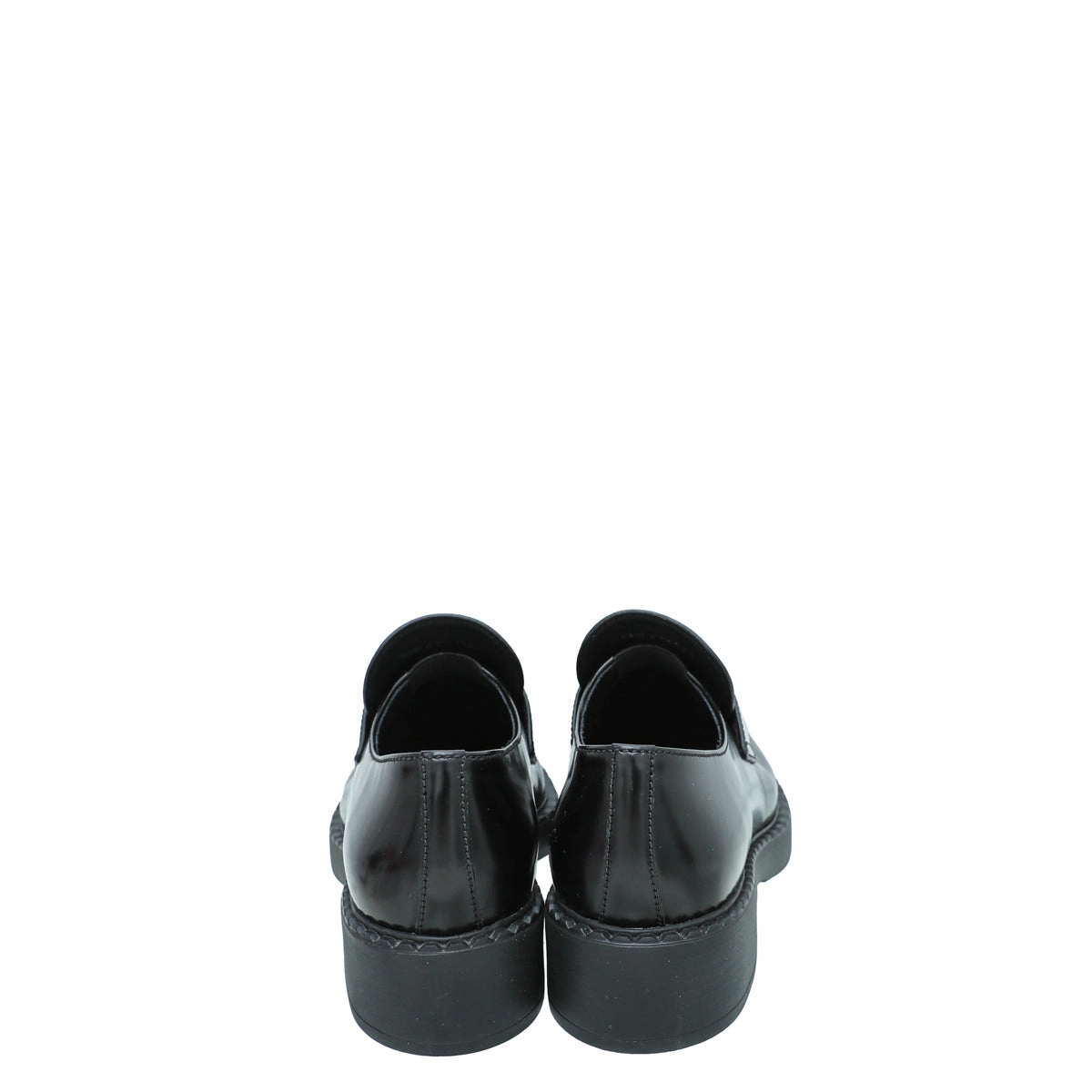 Prada Black Brushed Chocolate Loafers 38 Kmy Loafers