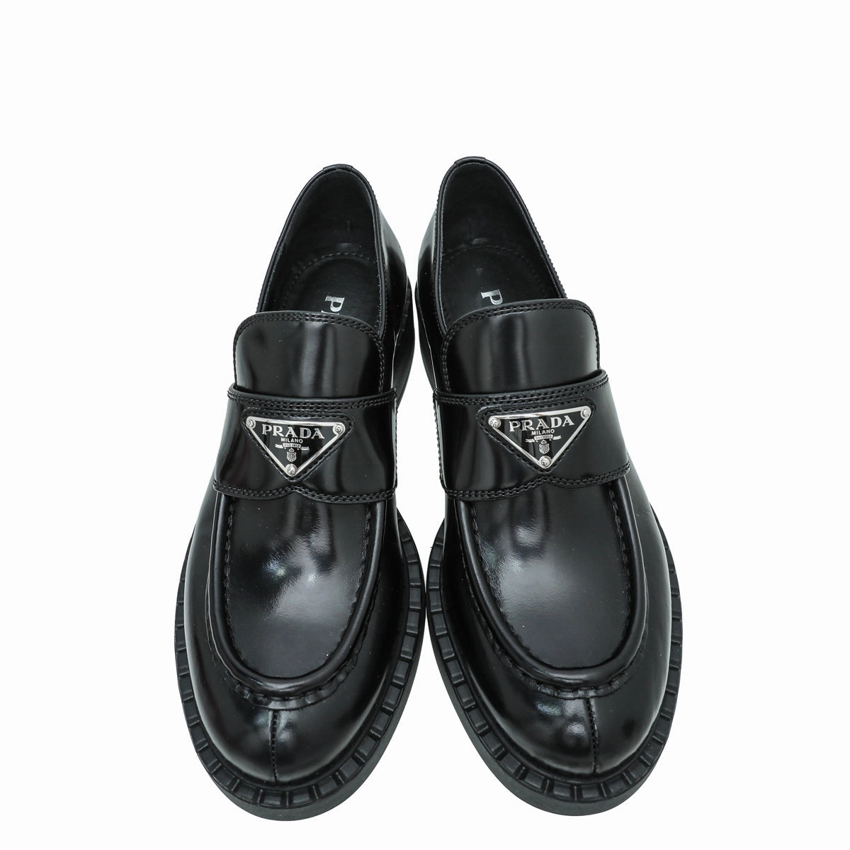 Loafers Tods Prada Black Brushed Chocolate Loafers 38