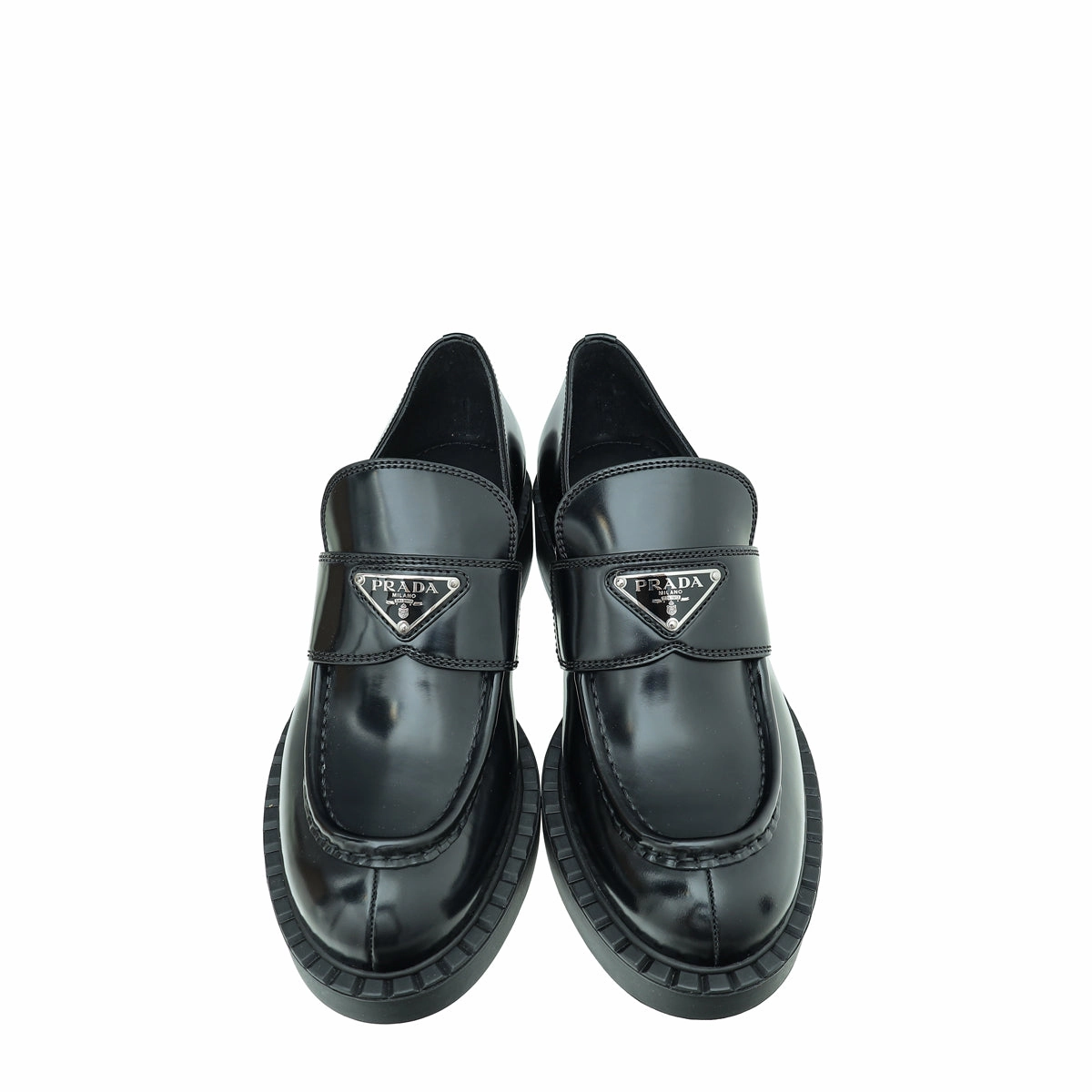 Prada Chocolate Brushed Loafers 38.5 Childrens Loafers