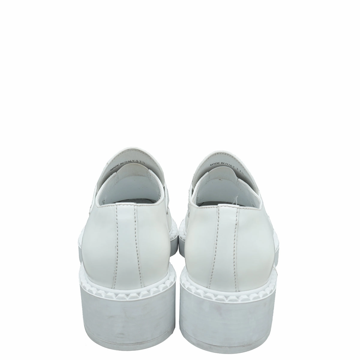 Prada White Brushed Loafers 37.5 1950s Loafers