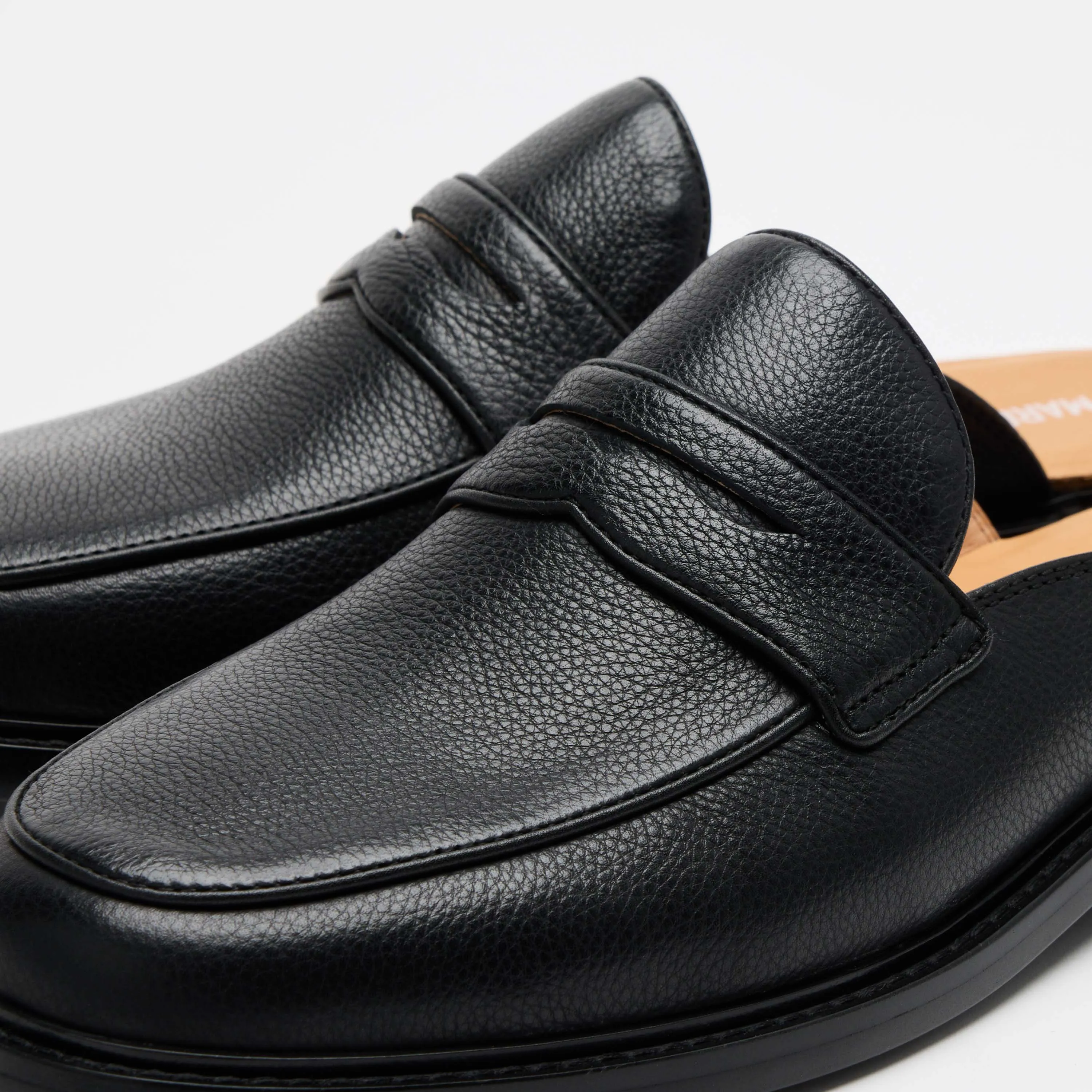 Loafers With Buckle Del Mar Black Pebble Loafer Mules