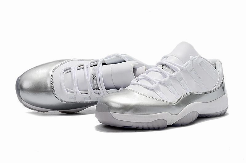Best Basketball Shoes With Carbon Fiber Plate Nike Air Jordan 11 Retro Low White Metallic Silver Basketball Men
