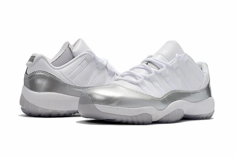 Basketball Jumping Shoes Nike Air Jordan 11 Retro Low White Metallic Silver Basketball Men