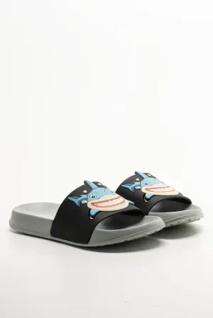 Shark Slides Grey And Navy Akira Sandals