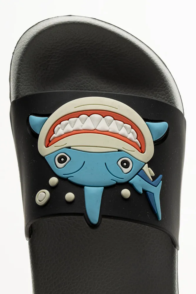 Shark Slides Grey And Navy St Lucia Sandals Halcyon