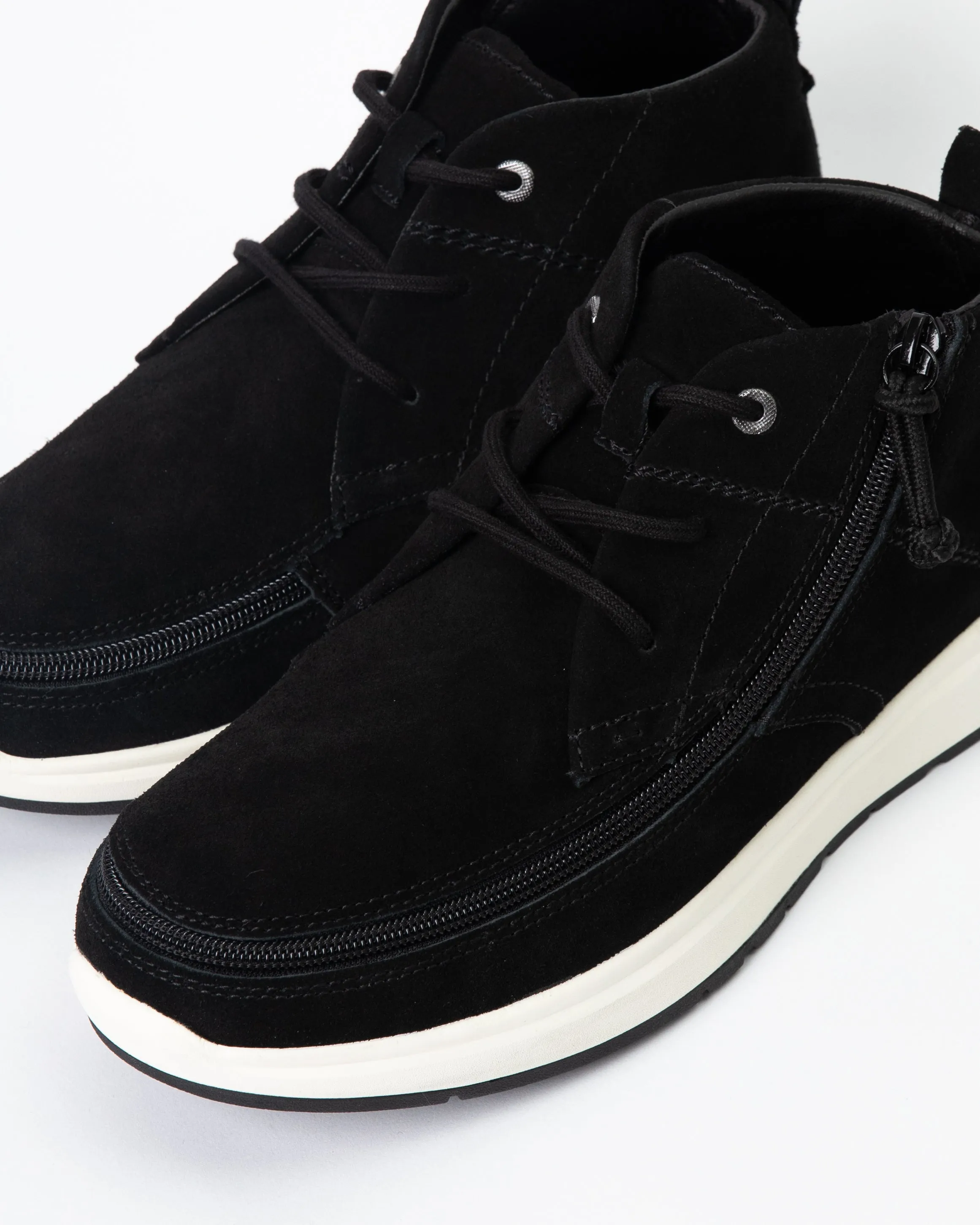 Low Wedge Dress Shoes Comfort Chukka (Men) - Black Suede