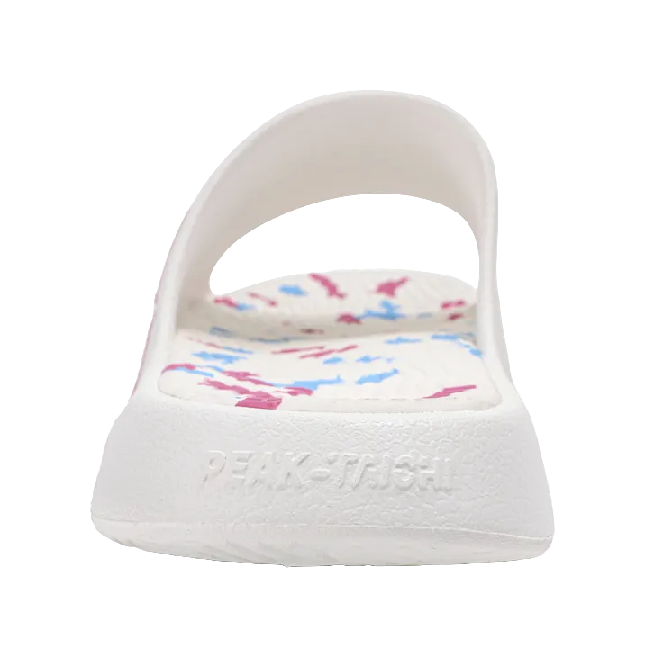 PEAK Tai Ji1.0 Abrasion Resistant Cushioning Slide Slippers Men's White Pink Blue Orthopedic Slides