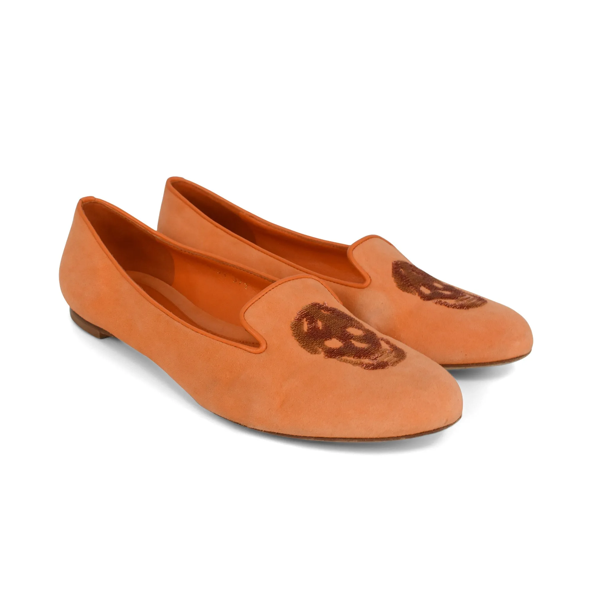 Flat Slides Shoes Alexander McQueen 'Skull' Flats - Women's 37.5