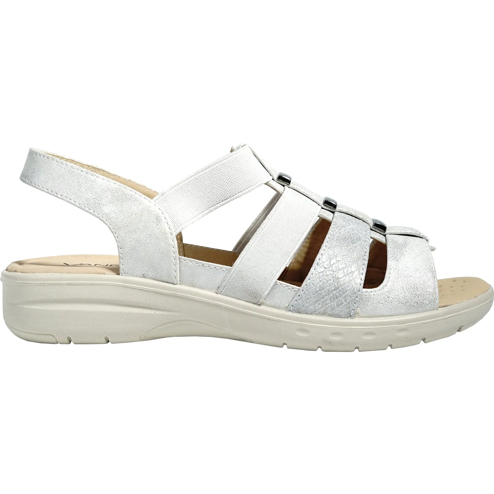 Formal Sandals kozi Women Sandal OY5126 Comfort Wedge Sandal Silver