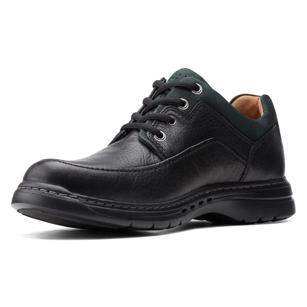 Clarks Un BrawleyLace Black Leather Shoe (Men's)