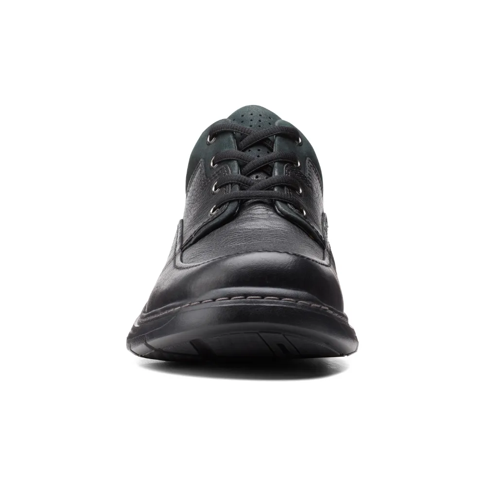Clarks Un BrawleyLace Black Leather Shoe (Men's)
