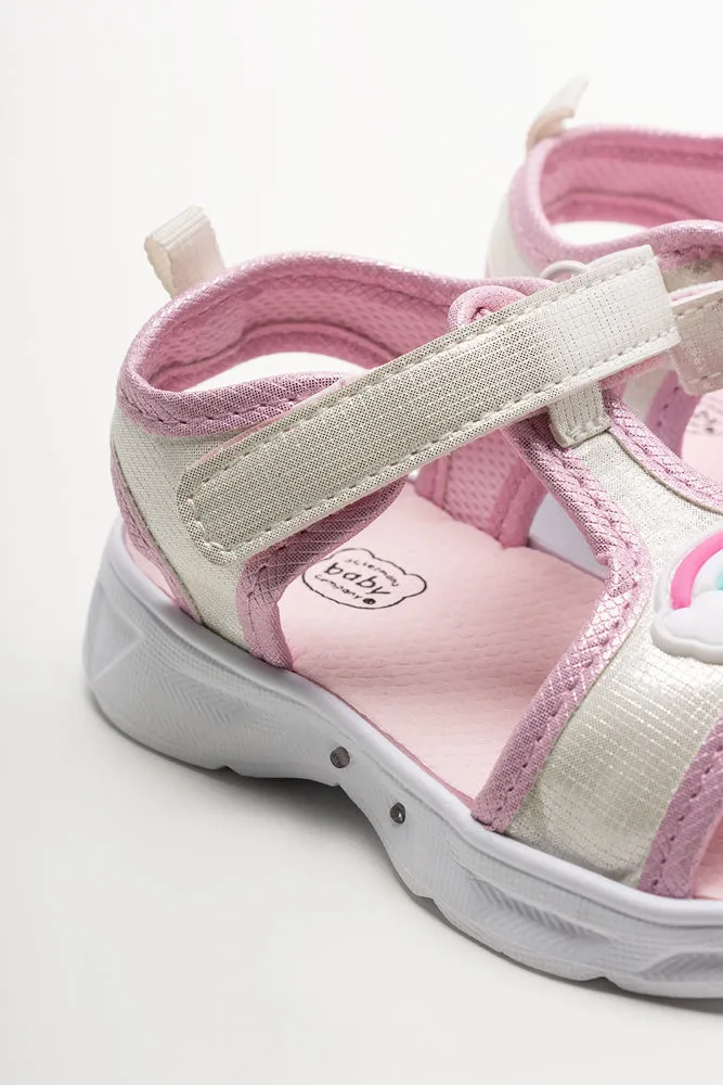 Rainbow Light Up Sandals White Support Sandals