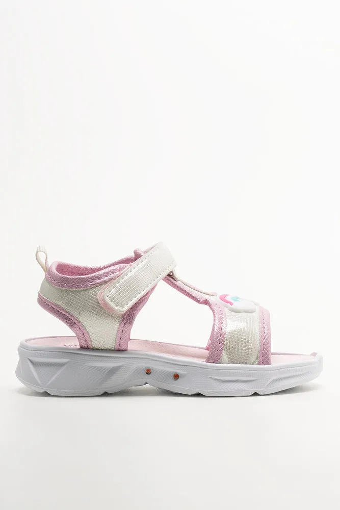 Sandals Golf Rainbow Light Up Sandals White