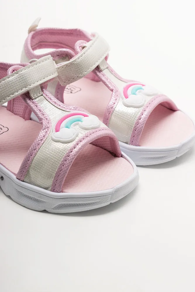 Cookout Sandals Rainbow Light Up Sandals White