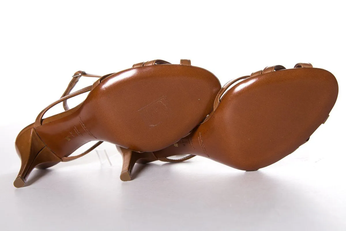 Sandals Website Ralph Lauren Brown Leather Sandals SZ 39 Sale