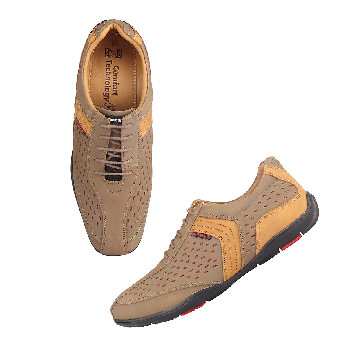 Casual Shoes Good Arch Support Red Chief Olive Green Casual Shoes for Men RC3759 G0045