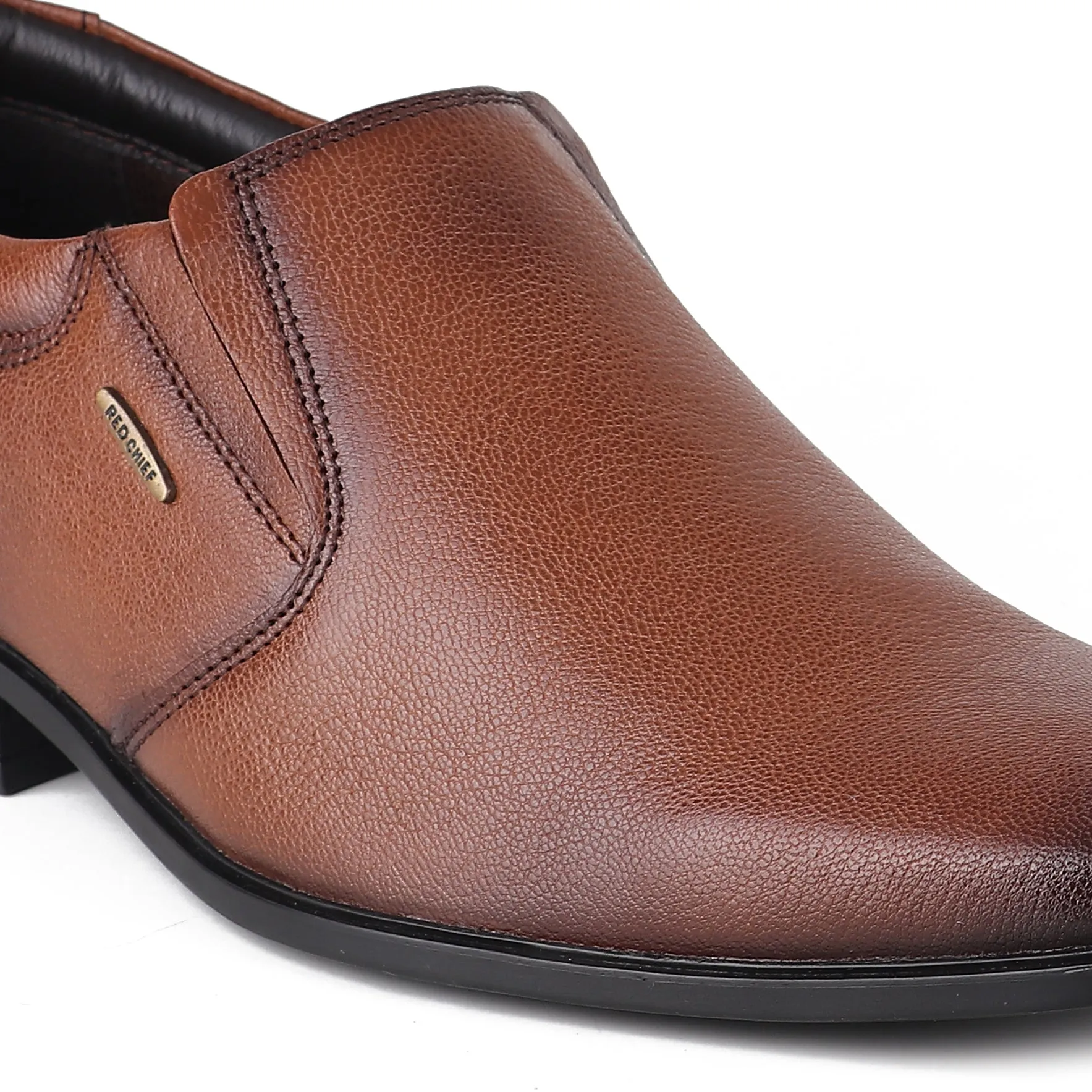 Red Chief Tan Formal Shoes for Men RC3974LR 006 Flat Trigger Shoe Glock