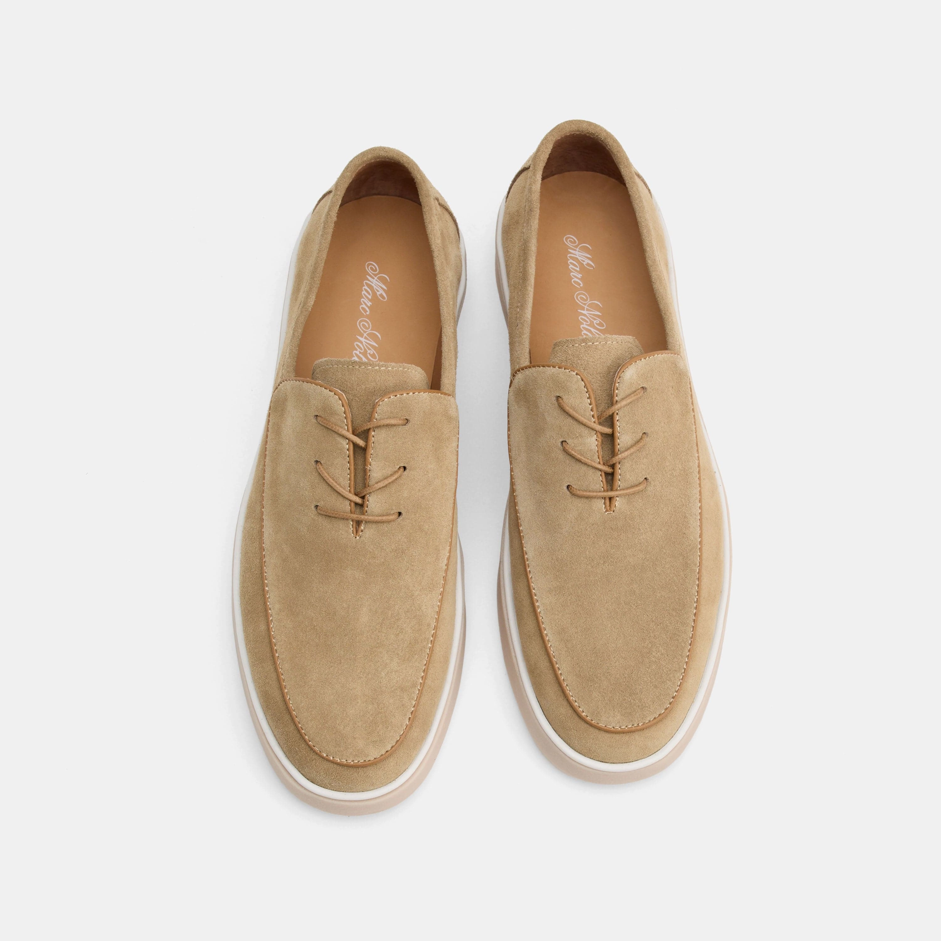 Us Navy Dress Shoes Cannes Tan Suede Lace-Up Sneakers