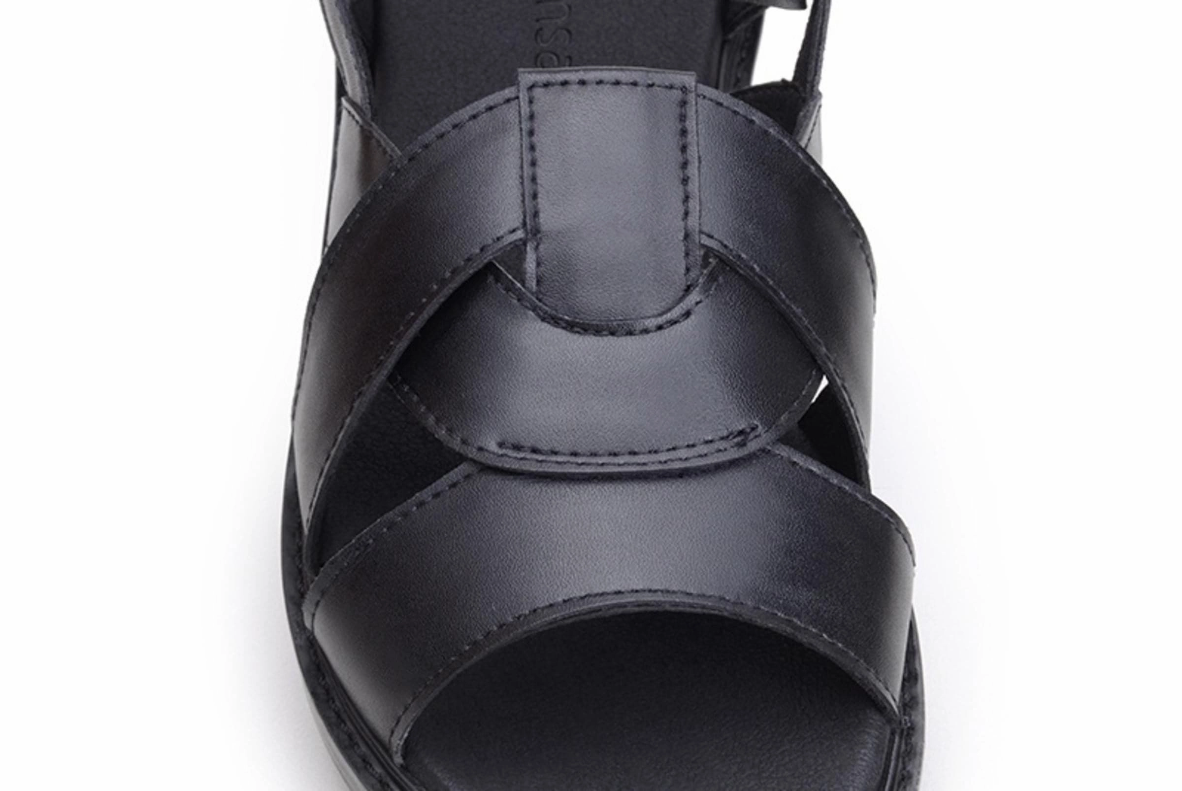 'Camila' vegan-leather sandal by Ahimsa Shoes - black Sandals With Small Platform