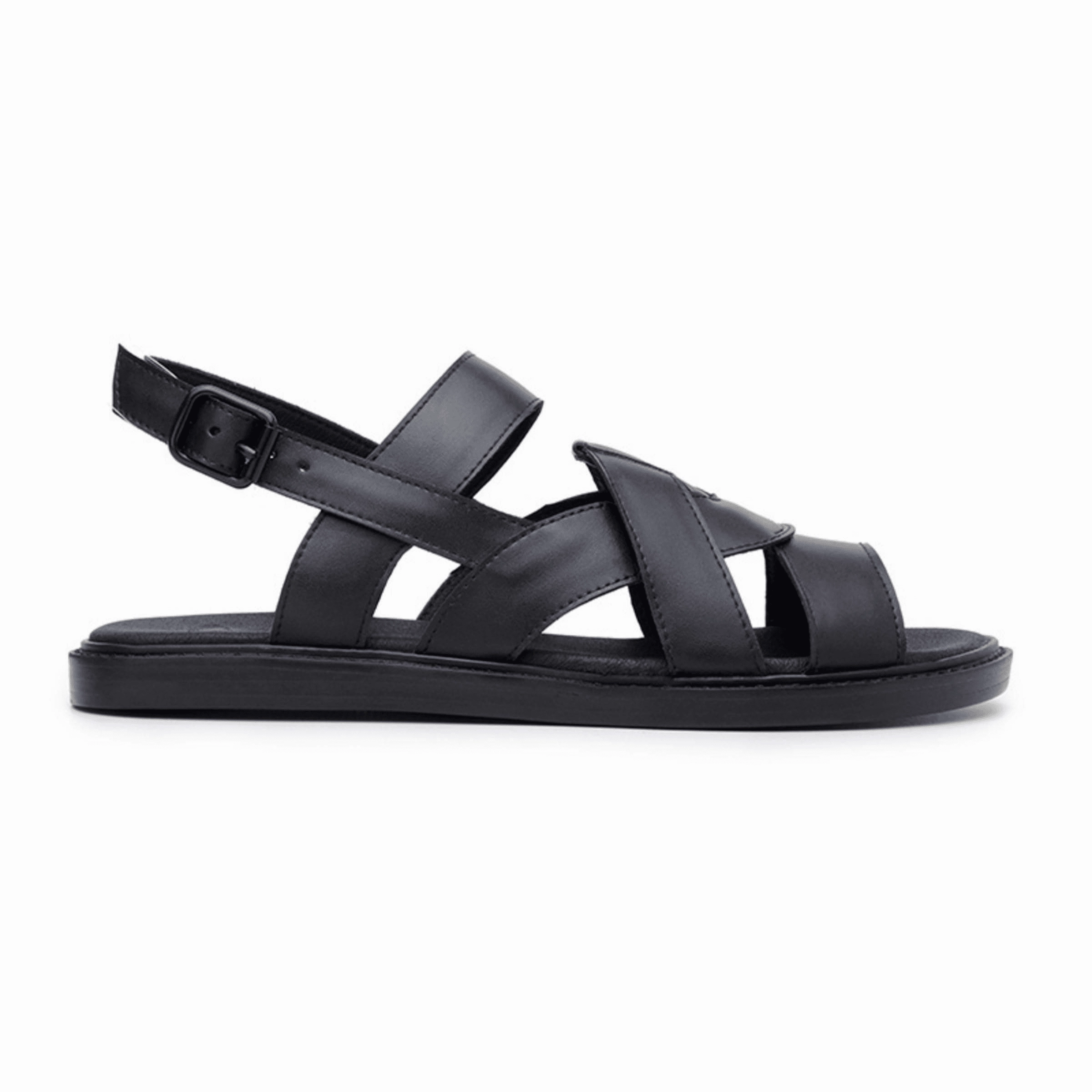 'Camila' vegan-leather sandal by Ahimsa Shoes - black Crocks Sandals