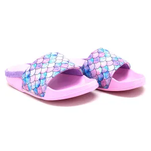 Kid's Girl Graphic Print Beach Pool Slides,Pink Caveman Slippers