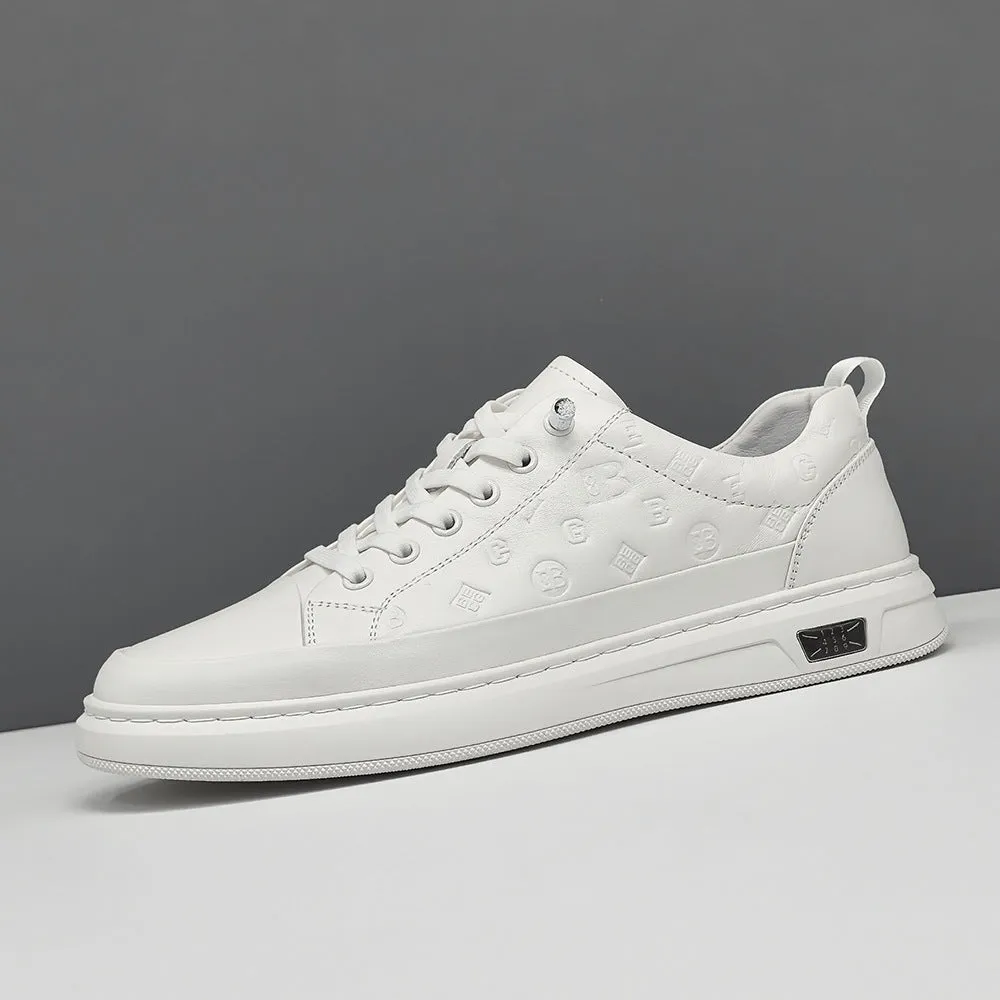 Men Minimalism Fashion Solid Embossed Leather Casual Shoes Best Casual Shoes For Teachers