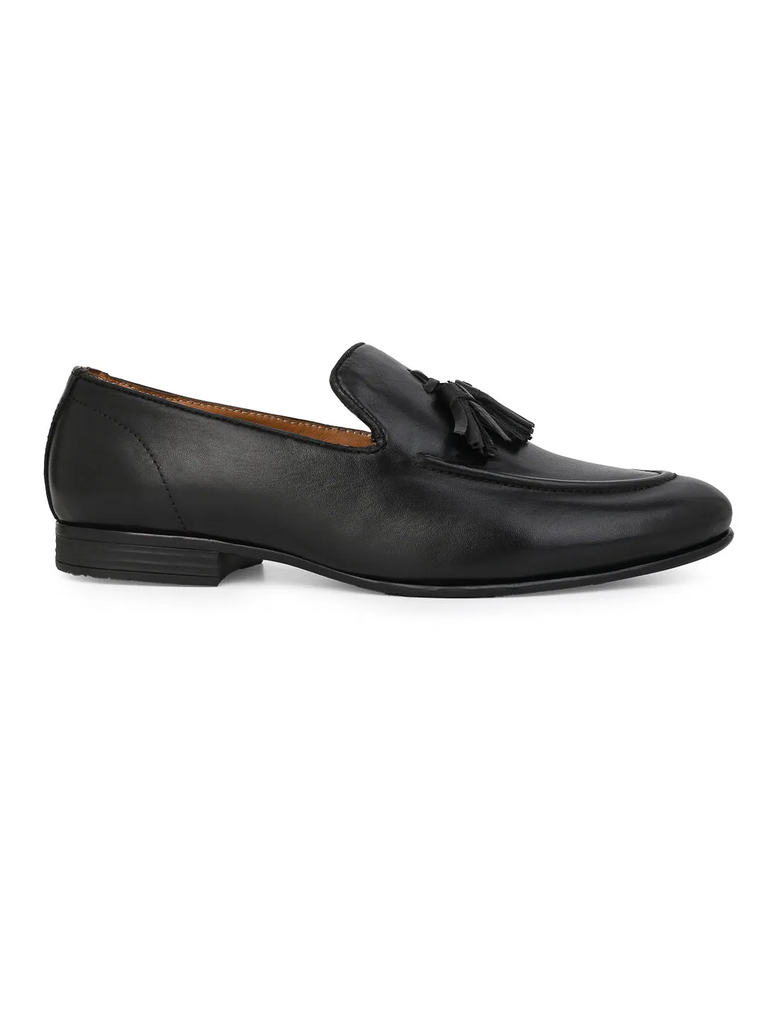 Loafers With Jeans Alberto Torresi Genuine Leather Black Tassel Loafers For Men