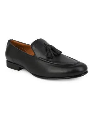 Brown Loafers Alberto Torresi Genuine Leather Black Tassel Loafers For Men