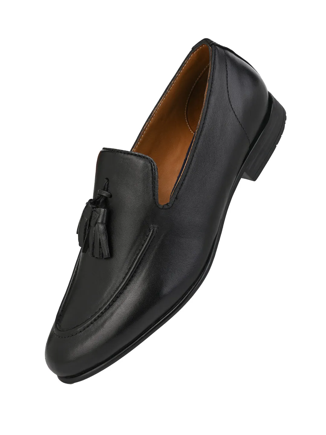 Loafers And Oxfords Alberto Torresi Genuine Leather Black Tassel Loafers For Men